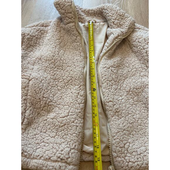 LA Hearts Women SHERPA Zip Up Jacket Oversized Cream Beige Color Size XS/S - Picture 2 of 6